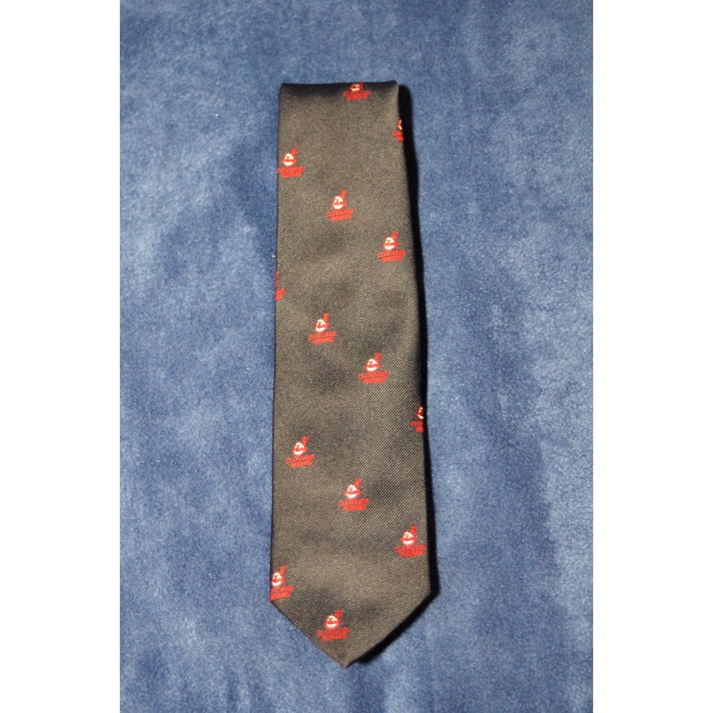 Vintage‎ Cleveland Indians Chief Wahoo AOP Necktie Made in USA EUC